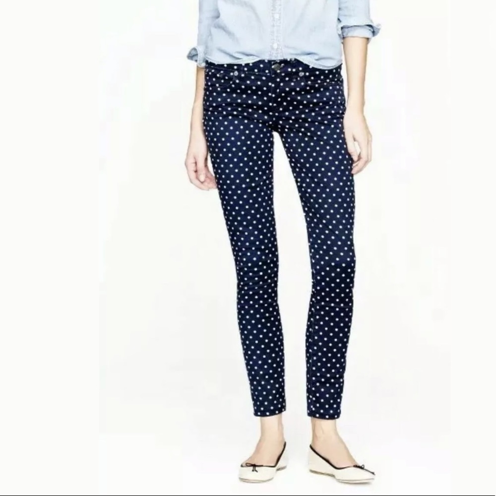 J Crew | Womens Polka Dot Toothpick Jeans